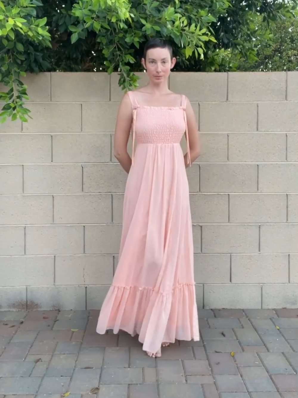 Vintage Pink Smocked Maxi Sundress - Women's Lightweight Sleeveless Dress
